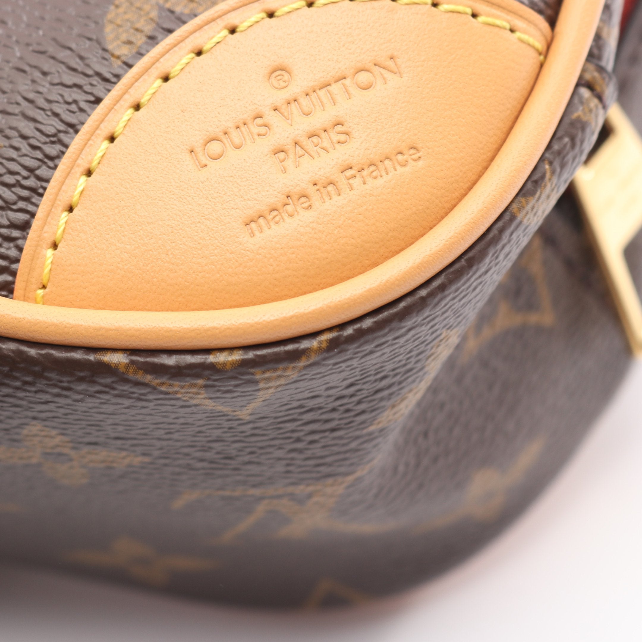 ドーヴィルMINI モノグラム ショルダーバッグ PVC レザー ブラウン