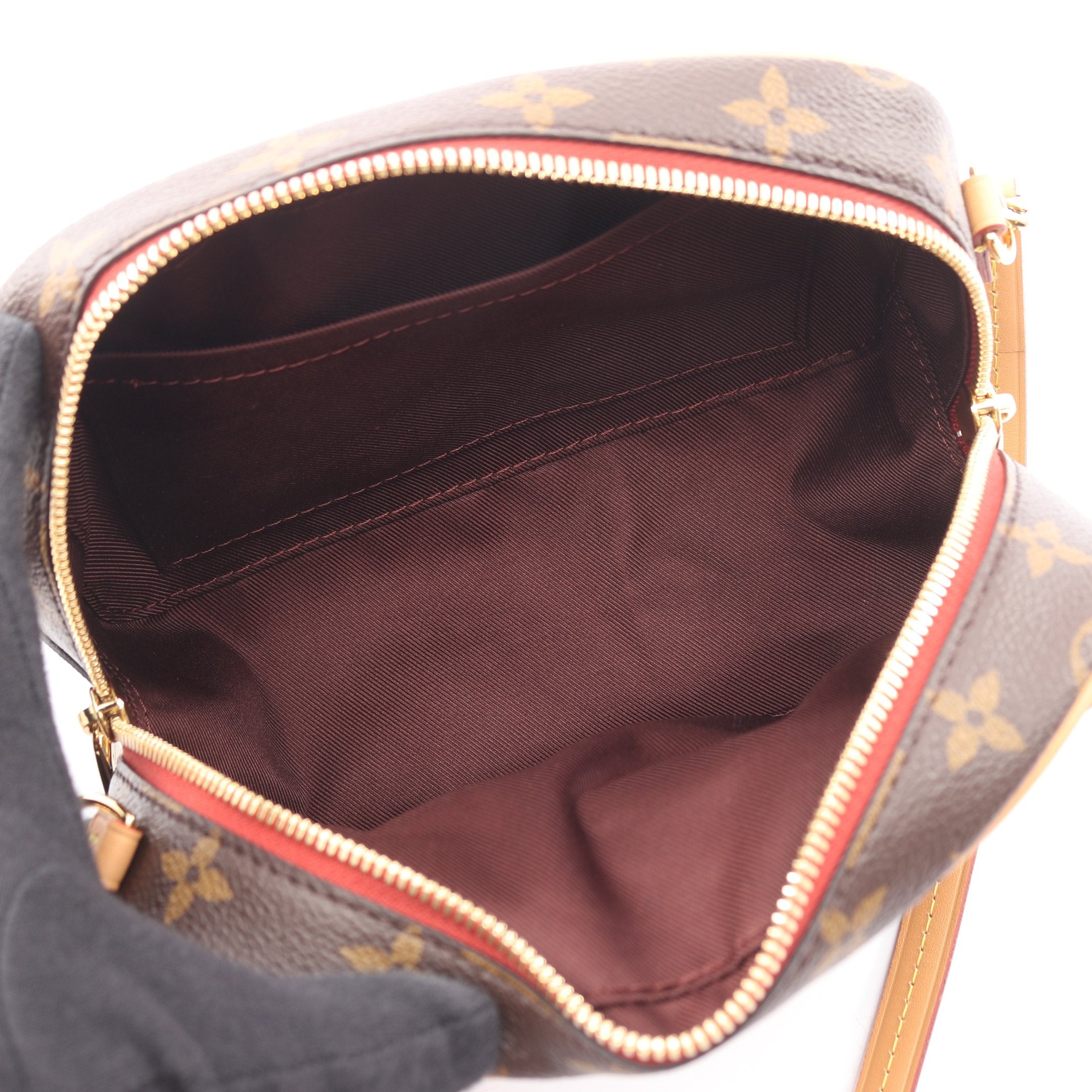 ドーヴィルMINI モノグラム ショルダーバッグ PVC レザー ブラウン