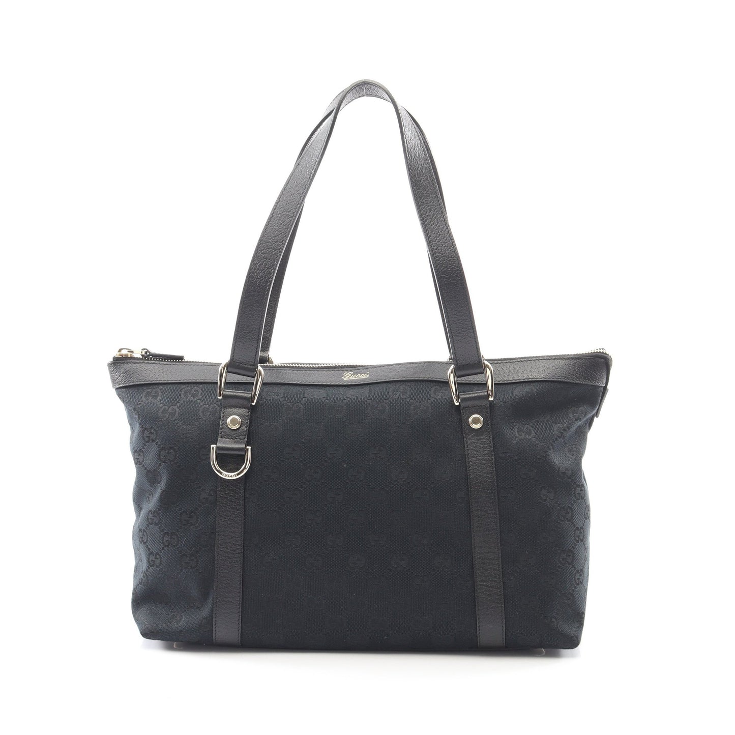 アビー GGキャンバス ショルダーバッグ トートバッグ キャンバス レザー ブラック グッチ バッグ GUCCI
