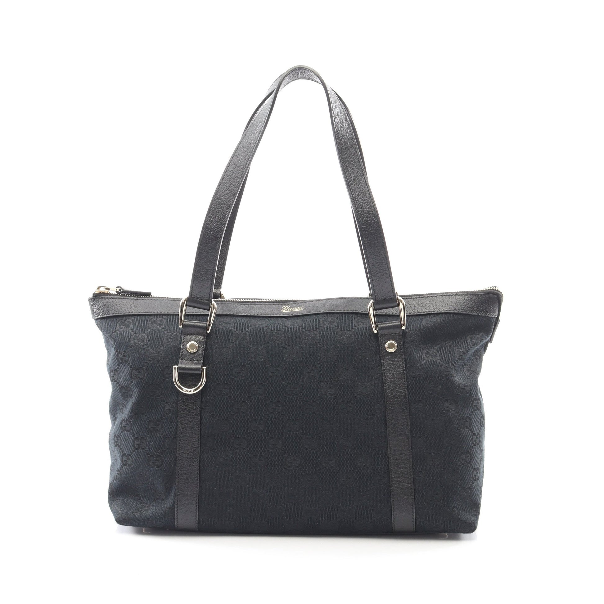 アビー GGキャンバス ショルダーバッグ トートバッグ キャンバス レザー ブラック グッチ バッグ GUCCI