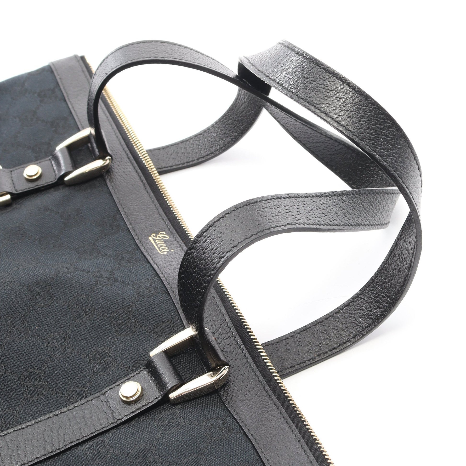 アビー GGキャンバス ショルダーバッグ トートバッグ キャンバス レザー ブラック グッチ バッグ GUCCI