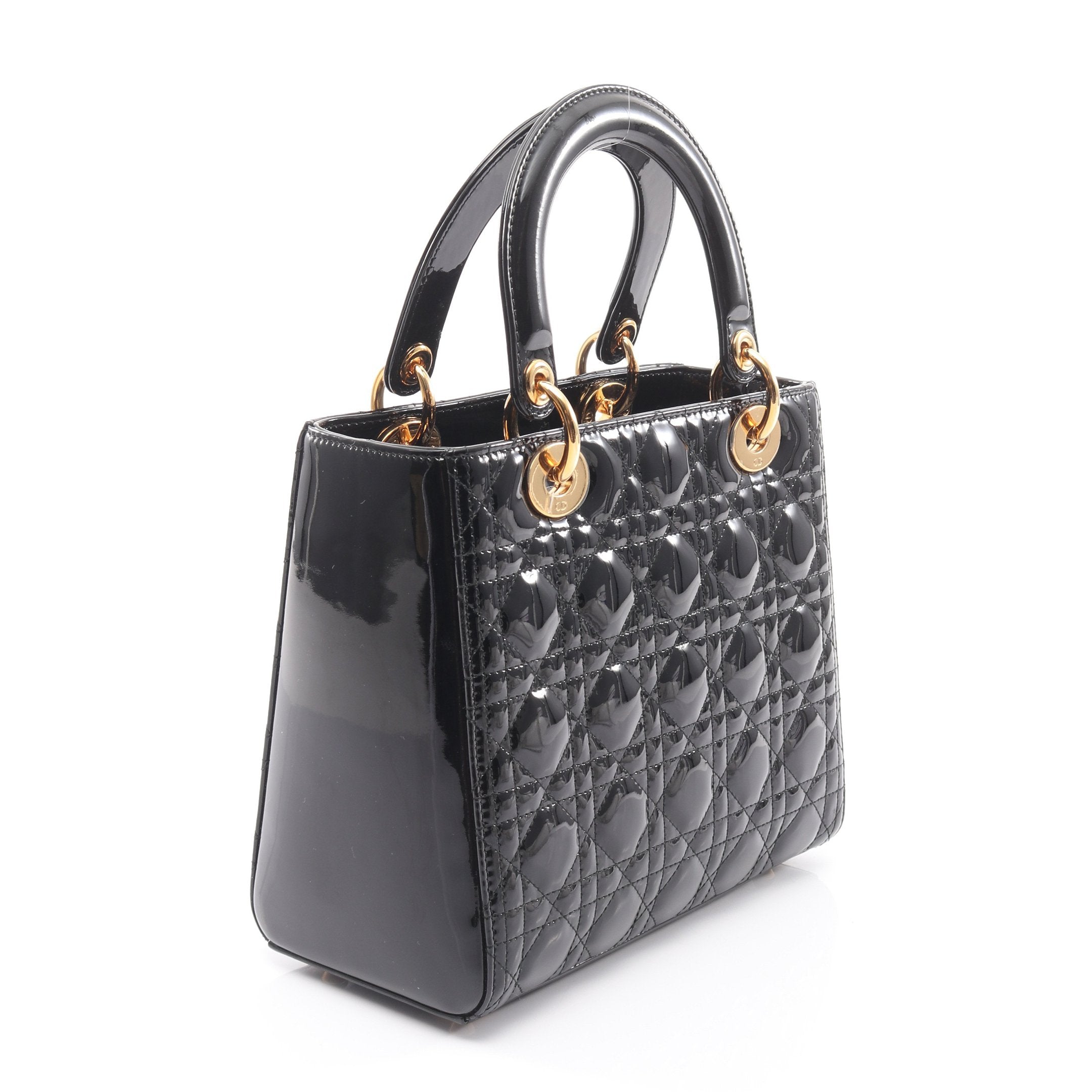 LADY DIOR レディディオール ハンドバッグ エナメルレザー LADY DIOR レディディオール ハンドバッグ エナメルレザー