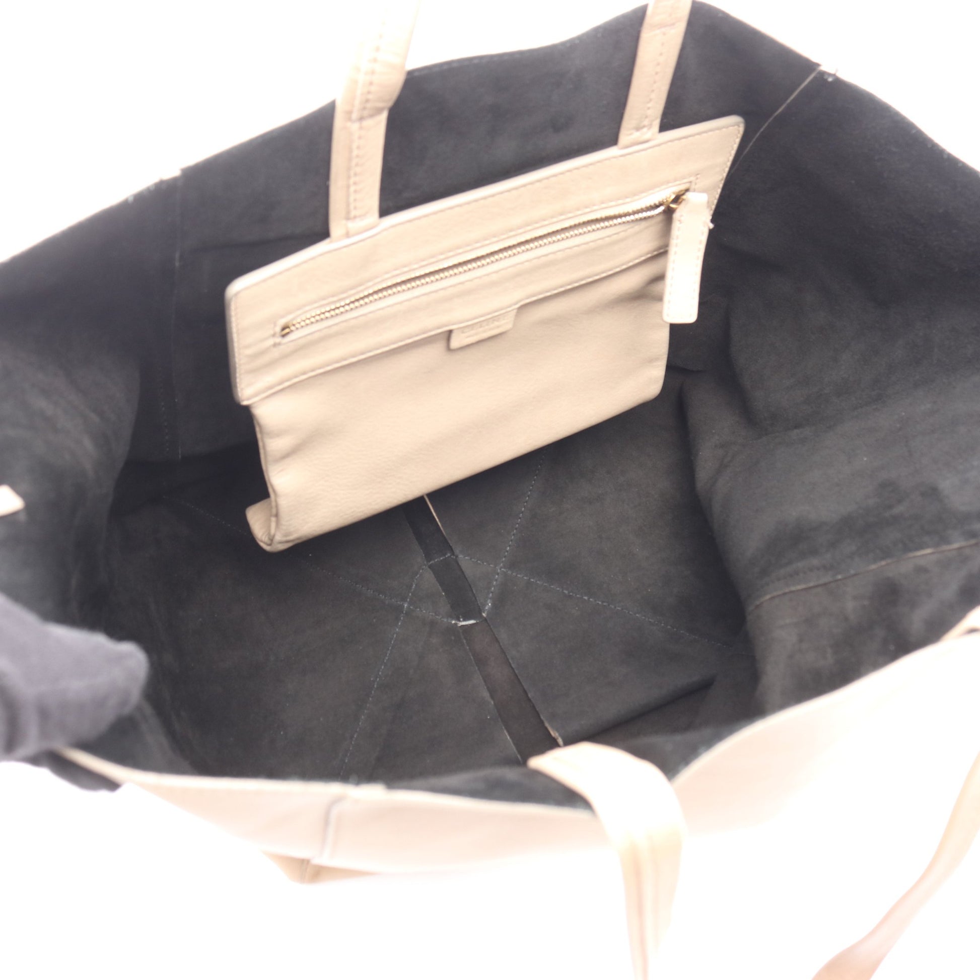 カバファントム ハンドバッグ トートバッグ レザー グレーベージュ セリーヌ バッグ CELINE