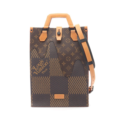 LOUIS VUITTON × NIGO ミニトート LVスクエアード ダミエエベヌジャイアント モノグラム ハンドバッグ トートバッグ PVC レザー ブラウン 2WAY ルイヴィトン バッグ LOUIS VUITTON
