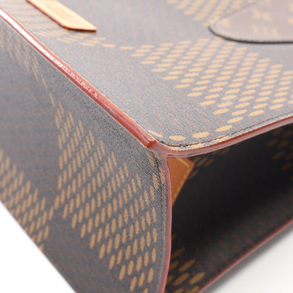 LOUIS VUITTON × NIGO ミニトート LVスクエアード ダミエエベヌジャイアント モノグラム ハンドバッグ トートバッグ PVC レザー ブラウン 2WAY ルイヴィトン バッグ LOUIS VUITTON