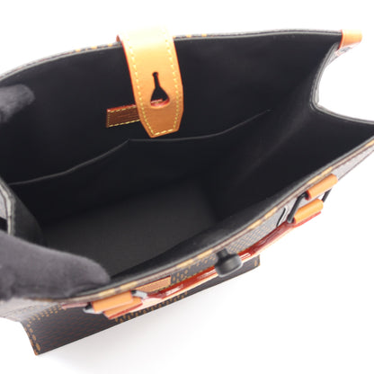 LOUIS VUITTON × NIGO ミニトート LVスクエアード ダミエエベヌジャイアント モノグラム ハンドバッグ トートバッグ PVC レザー ブラウン 2WAY ルイヴィトン バッグ LOUIS VUITTON