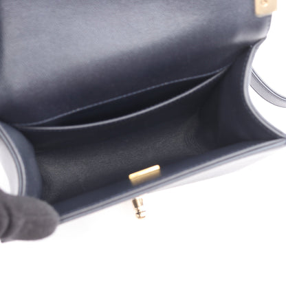 ボーイシャネル チェーンショルダーバッグ レザー ダークネイビー ゴールド金具 シャネル バッグ CHANEL