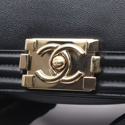 ボーイシャネル チェーンショルダーバッグ レザー ダークネイビー ゴールド金具 シャネル バッグ CHANEL