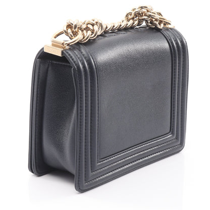 ボーイシャネル チェーンショルダーバッグ レザー ダークネイビー ゴールド金具 シャネル バッグ CHANEL
