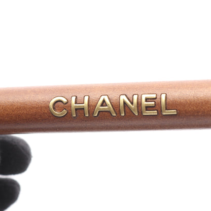 マトラッセ チェーンショルダーバッグ ラムスキン ブラック ゴールド金具 2WAY ウッドハンドル シャネル バッグ CHANEL