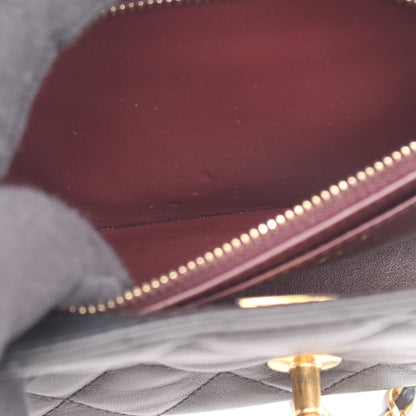 マトラッセ チェーンショルダーバッグ ラムスキン ブラック ゴールド金具 2WAY ウッドハンドル シャネル バッグ CHANEL