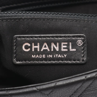 Vステッチ シェブロン チェーンショルダーバッグ スタッズ レザー ブラック シルバー金具 シャネル バッグ CHANEL