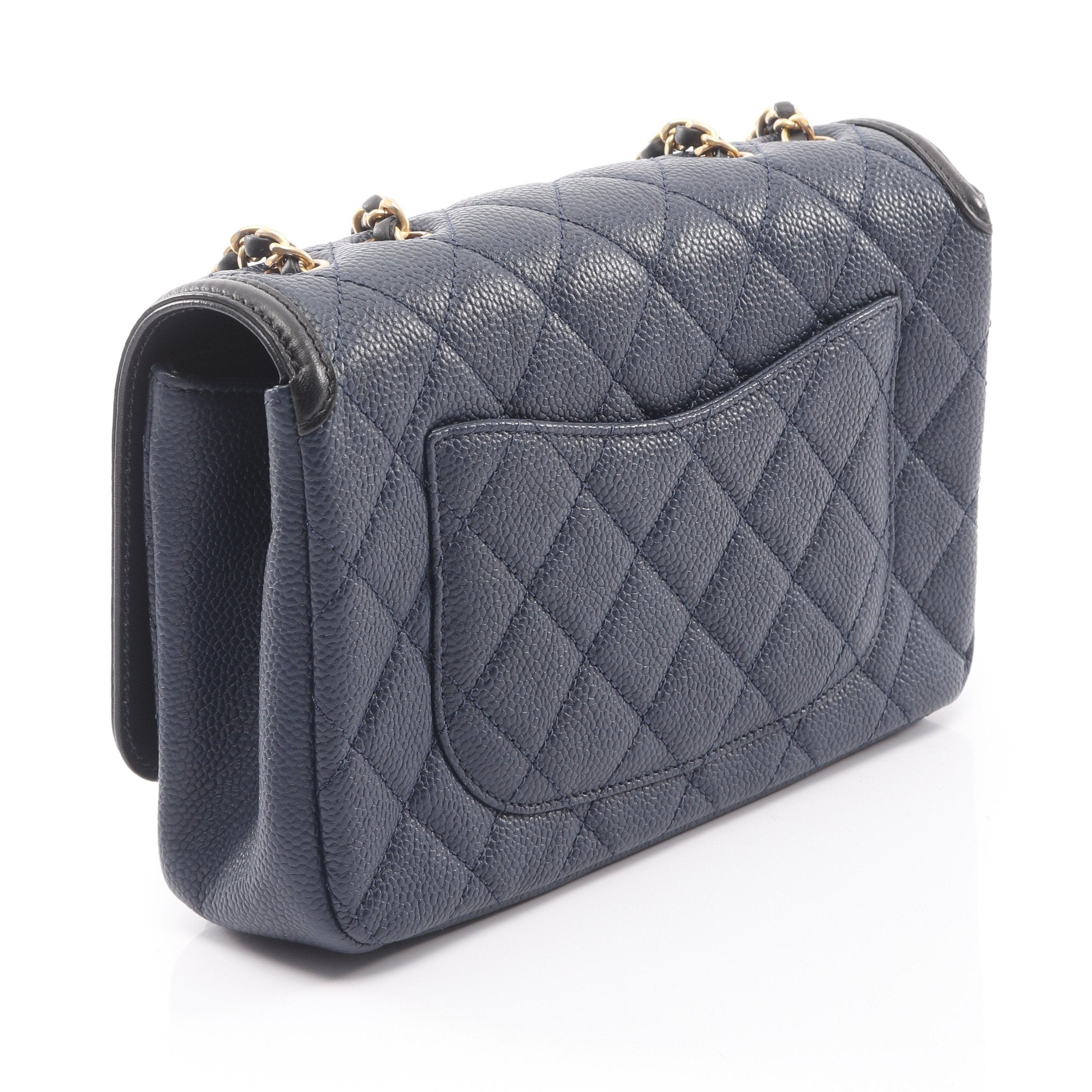 CCフィリグリー マトラッセ Wチェーンショルダーバッグ キャビアスキン