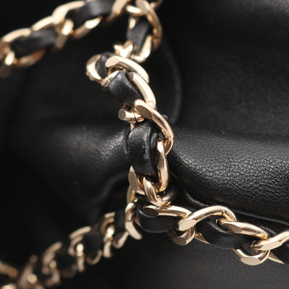 ココマーク 巾着 チェーンショルダーバッグ ラムスキン ブラック ゴールド金具 シャネル バッグ CHANEL