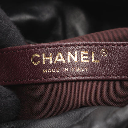 ココマーク 巾着 チェーンショルダーバッグ ラムスキン ブラック ゴールド金具 シャネル バッグ CHANEL