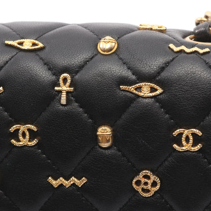 マトラッセ アイコン チェーンショルダーバッグ ラムスキン ブラック ゴールド金具 シャネル バッグ CHANEL