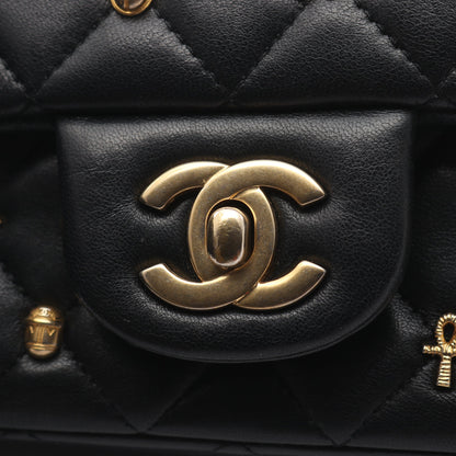 マトラッセ アイコン チェーンショルダーバッグ ラムスキン ブラック ゴールド金具 シャネル バッグ CHANEL