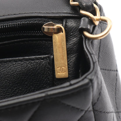 マトラッセ アイコン チェーンショルダーバッグ ラムスキン ブラック ゴールド金具 シャネル バッグ CHANEL