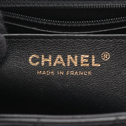 マトラッセ アイコン チェーンショルダーバッグ ラムスキン ブラック ゴールド金具 シャネル バッグ CHANEL