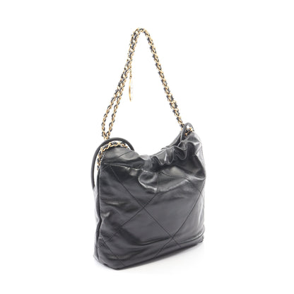 CHANEL 22 ミニ チェーンショルダーバッグ レザー ブラック ゴールド金具 2WAY シャネル バッグ CHANEL