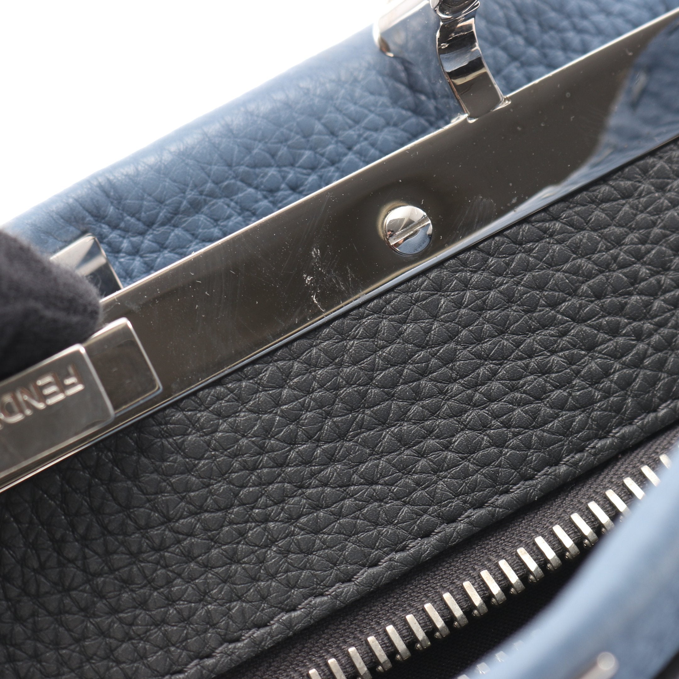 ピーカブー レギュラー セレリア ハンドバッグ レザー ブルーグレー