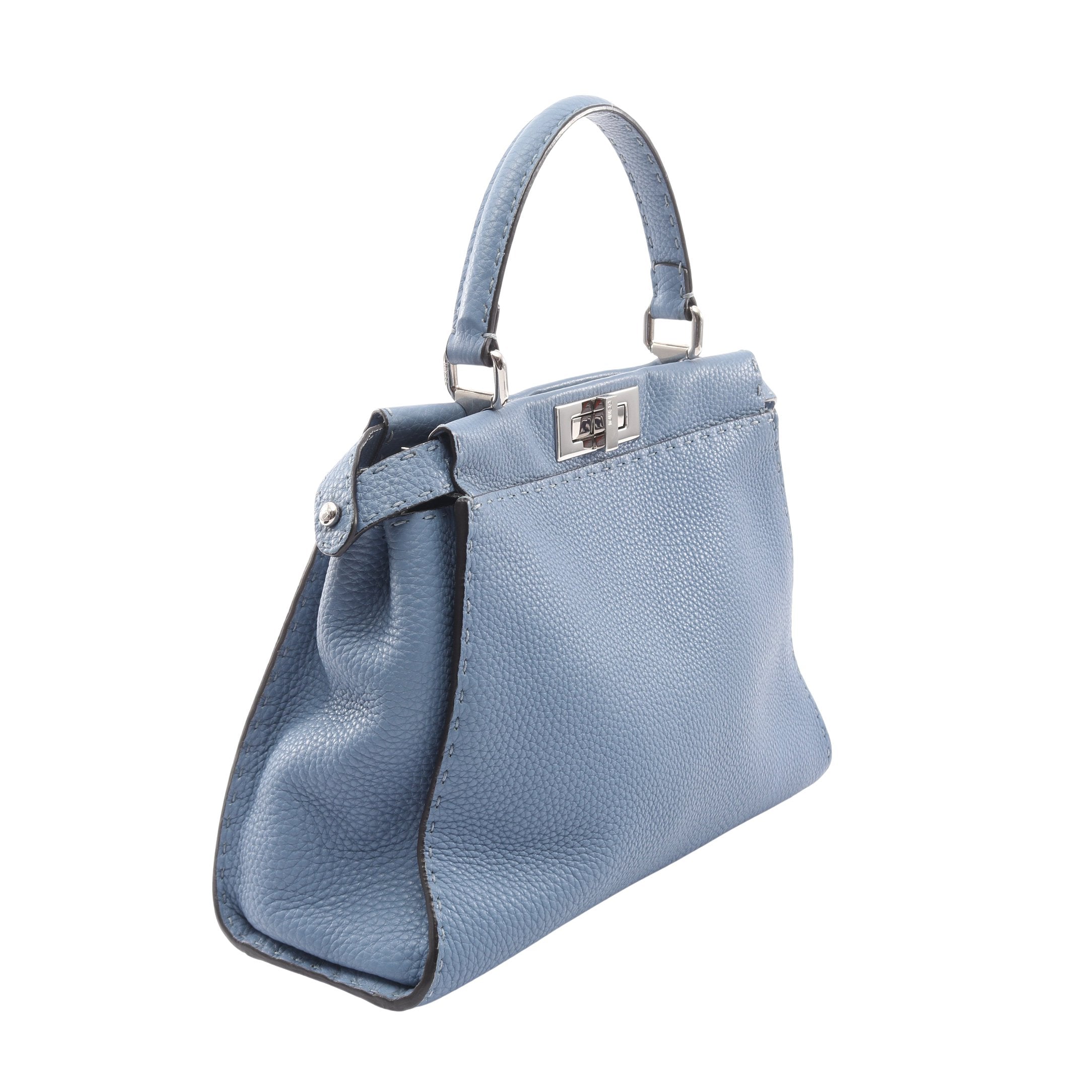 ピーカブー レギュラー セレリア ハンドバッグ レザー ブルーグレー