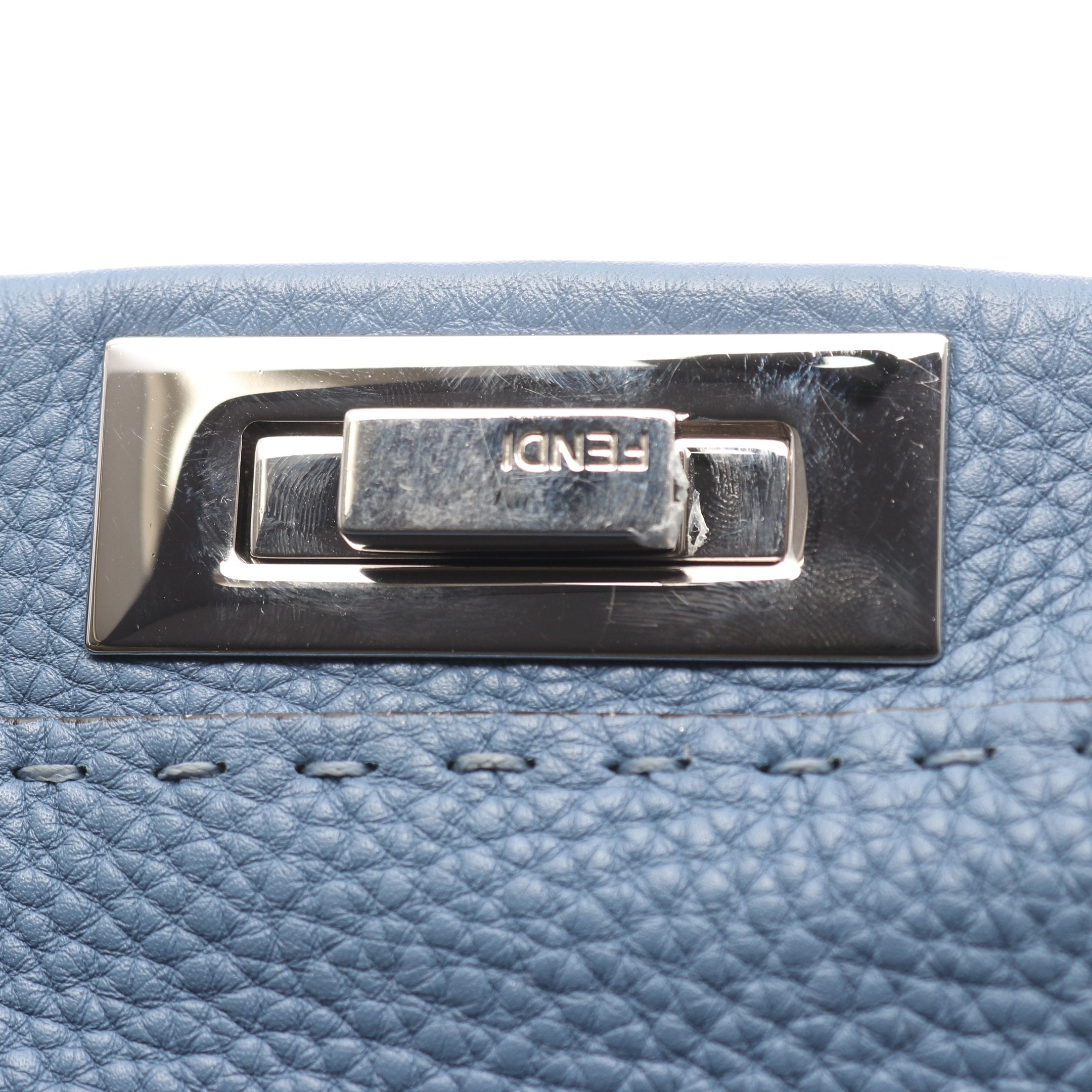 ピーカブー レギュラー セレリア ハンドバッグ レザー ブルーグレー