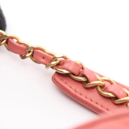 CHANEL19 マトラッセ チェーンショルダーバッグ ラムスキン ピンク ゴールド金具 2WAY シャネル バッグ CHANEL