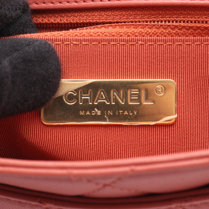 CHANEL19 マトラッセ チェーンショルダーバッグ ラムスキン ピンク ゴールド金具 2WAY シャネル バッグ CHANEL