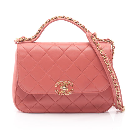 CHANEL19 マトラッセ チェーンショルダーバッグ ラムスキン ピンク ゴールド金具 2WAY シャネル バッグ CHANEL