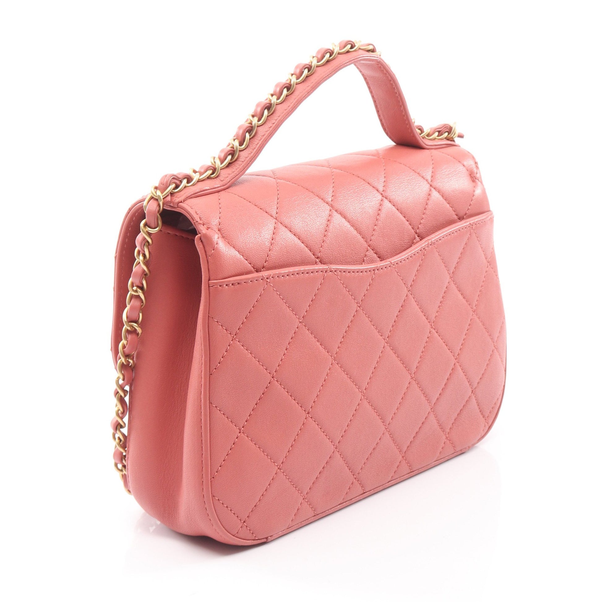 CHANEL19 マトラッセ チェーンショルダーバッグ ラムスキン ピンク ゴールド金具 2WAY シャネル バッグ CHANEL