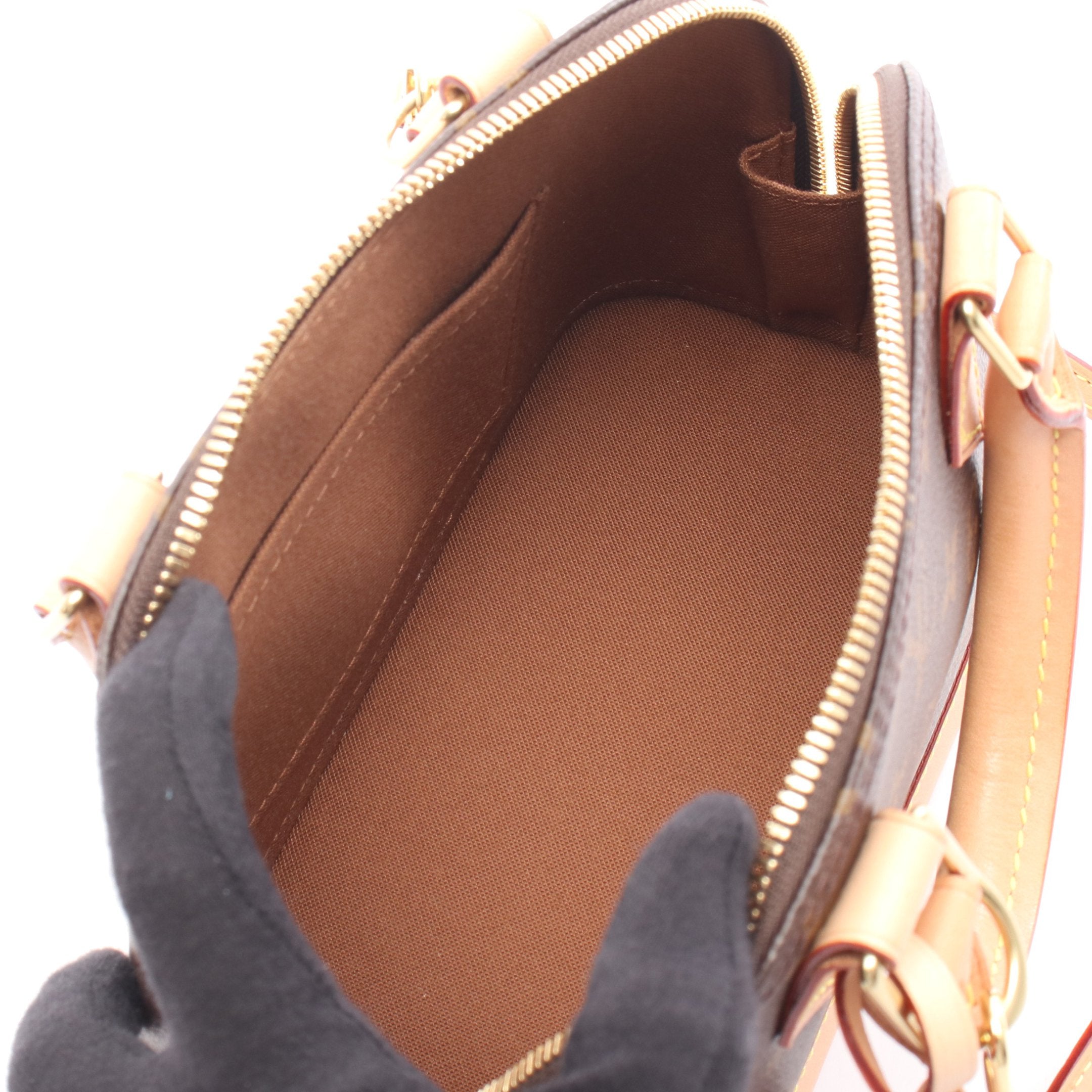 アルマBB モノグラム ハンドバッグ PVC レザー ブラウン 2WAY ルイ