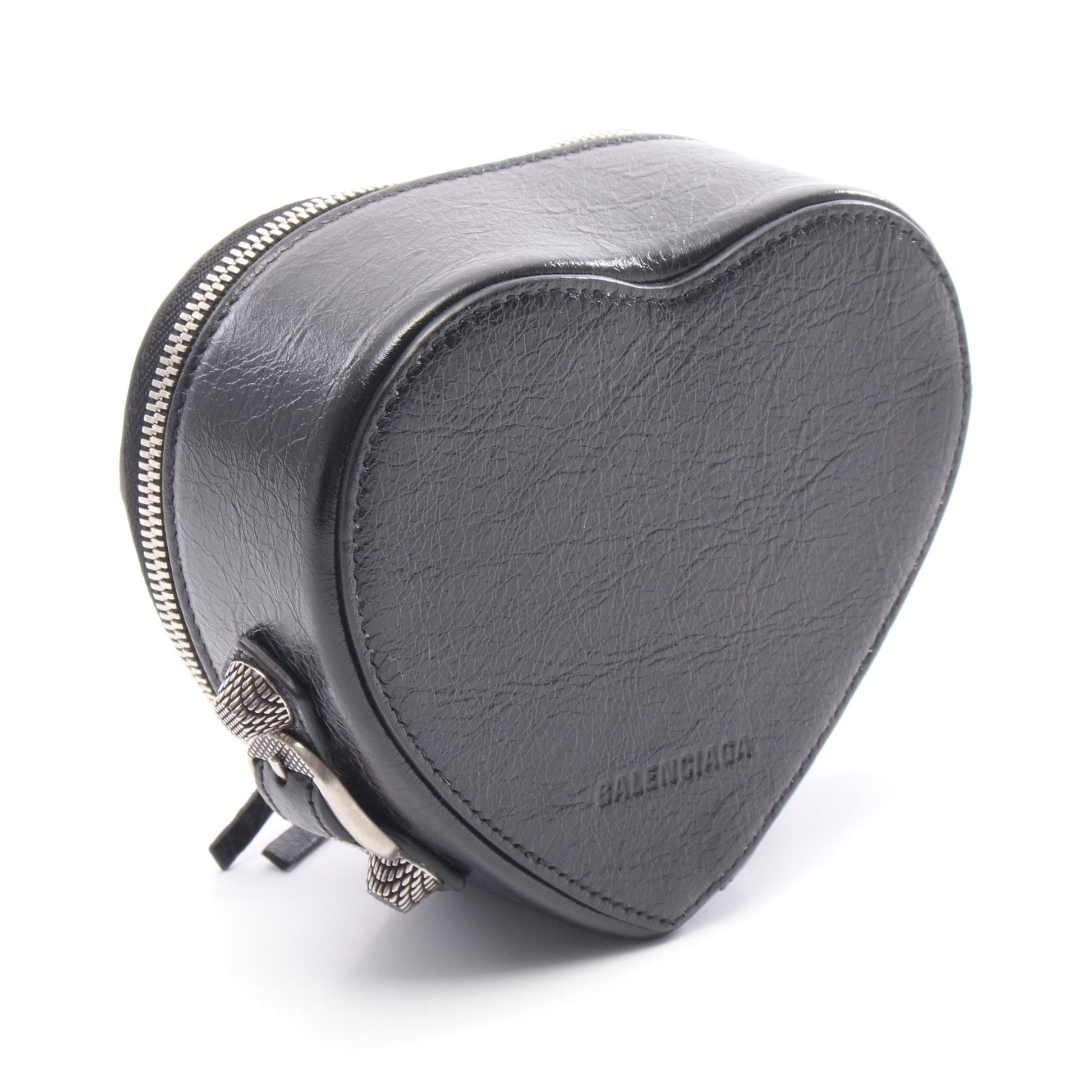 LE CAGOLE HEART ポーチ ハート レザー ブラック バレンシアガ 財布・小物 BALENCIAGA