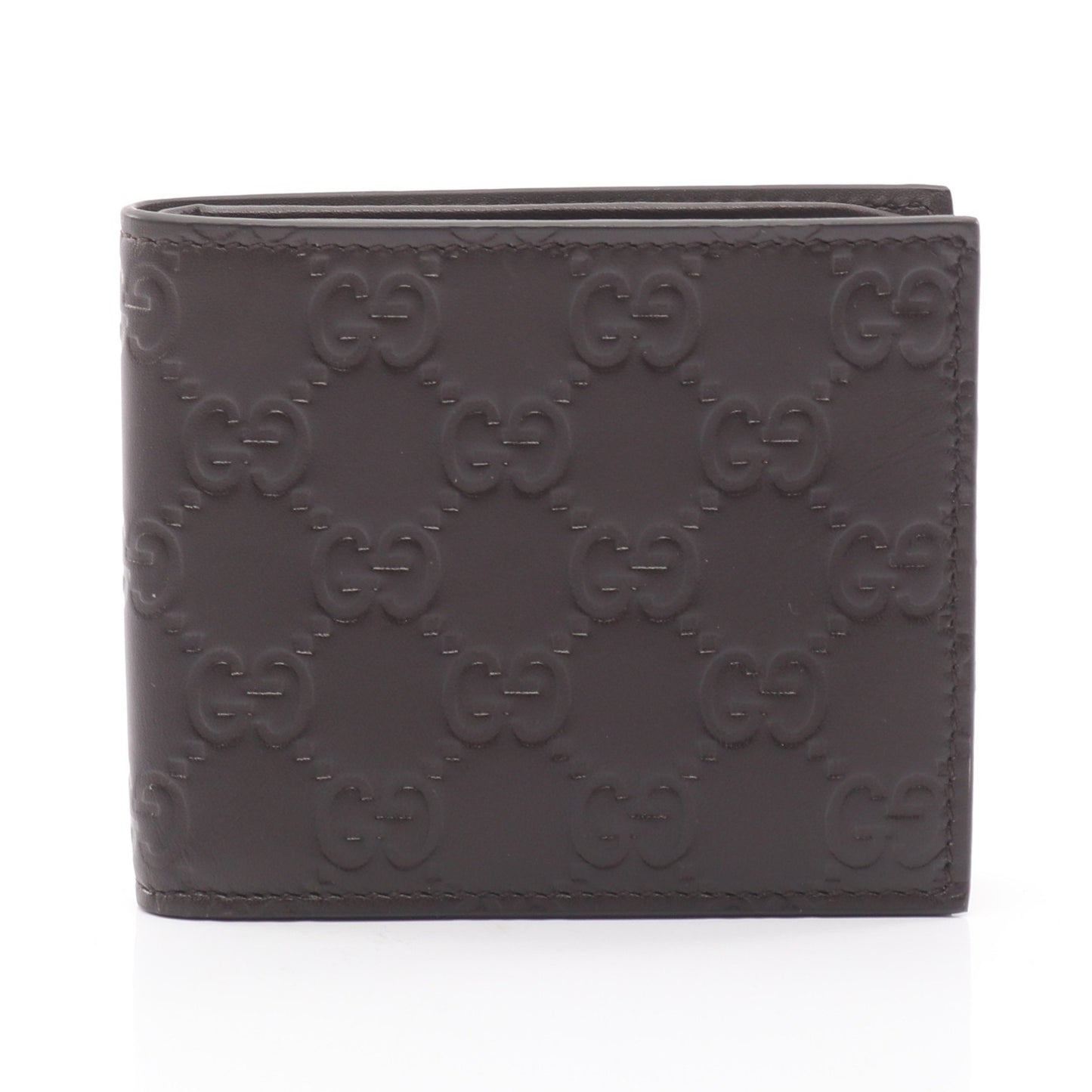 グッチシマ 札入れ レザー ダークブラウン グッチ 財布・小物 GUCCI