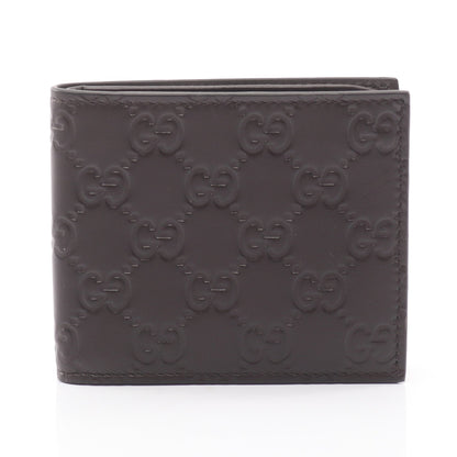 グッチシマ 札入れ レザー ダークブラウン グッチ 財布・小物 GUCCI