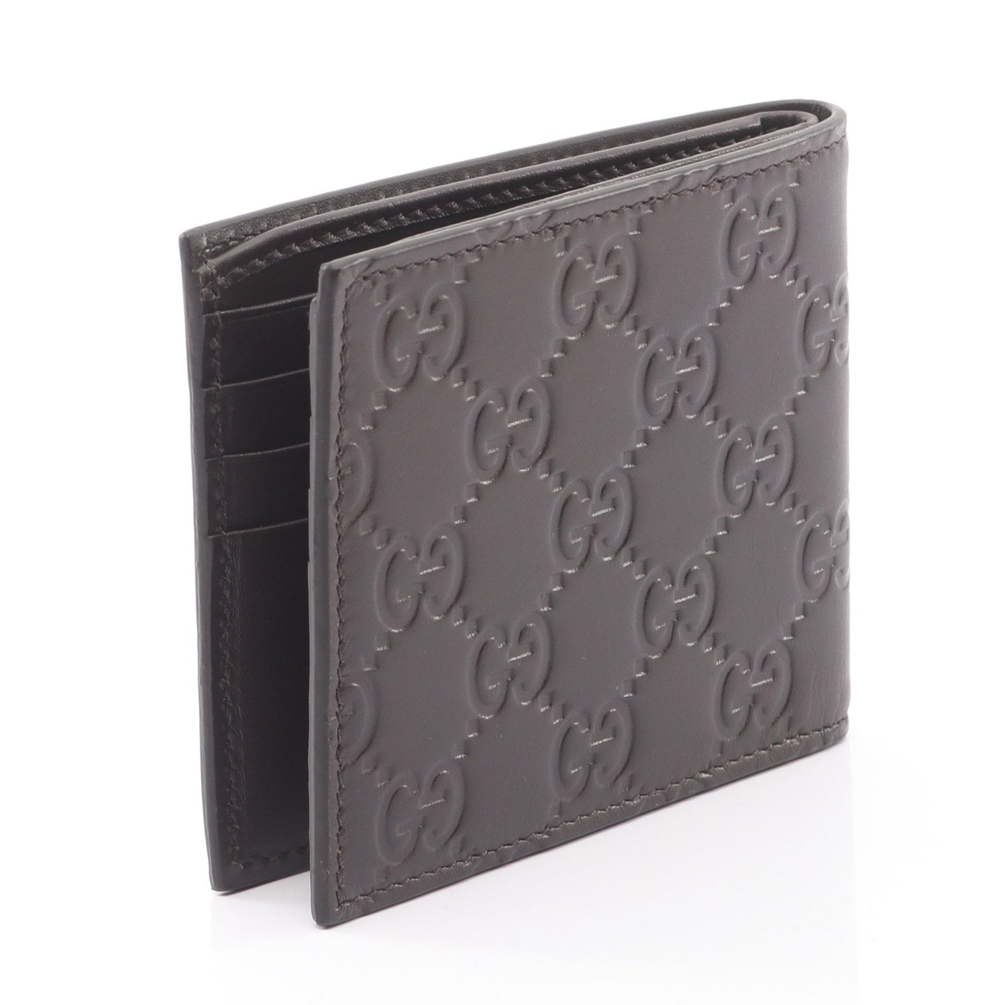グッチシマ 札入れ レザー ダークブラウン グッチ 財布・小物 GUCCI
