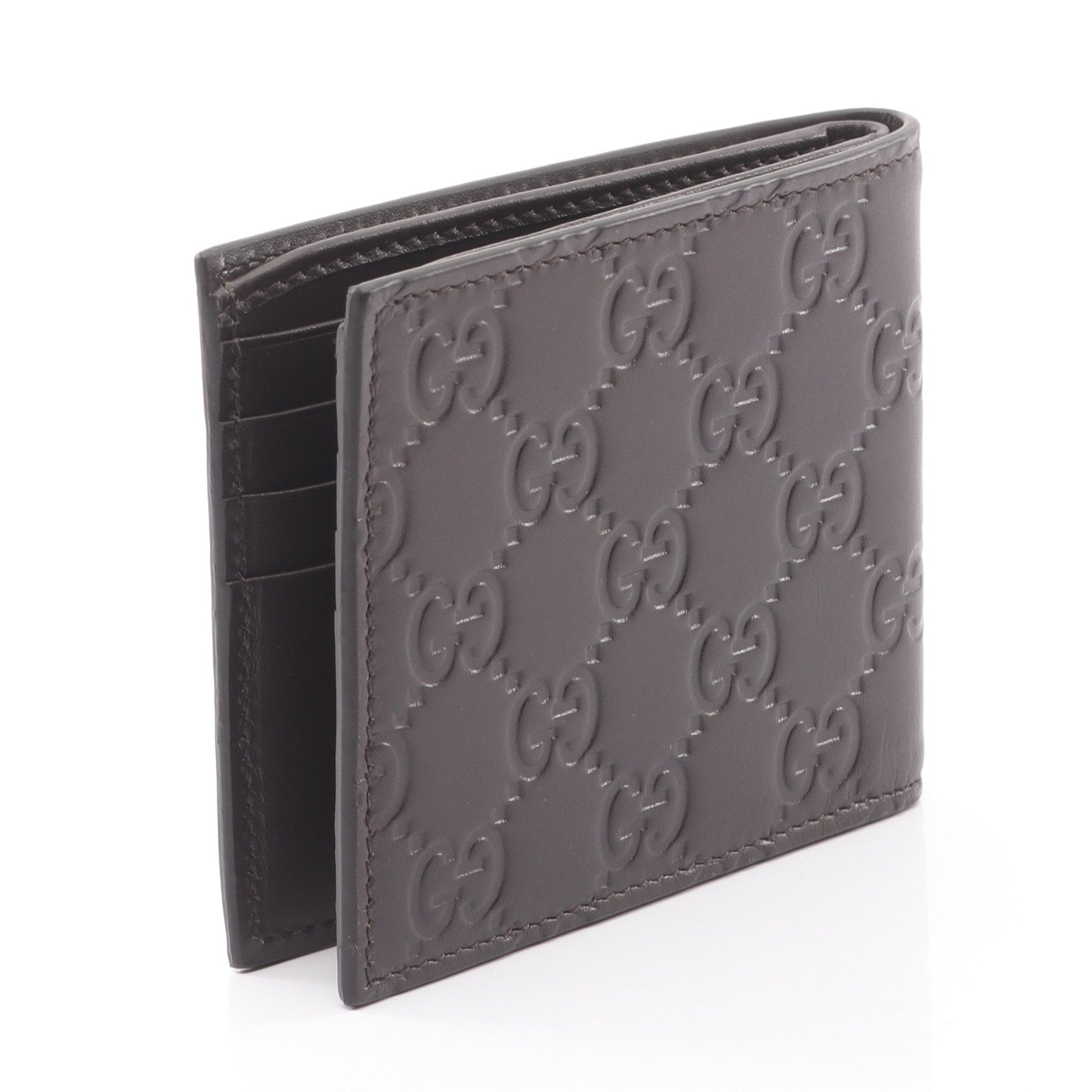 グッチシマ 札入れ レザー ダークブラウン グッチ 財布・小物 GUCCI