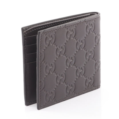 グッチシマ 札入れ レザー ダークブラウン グッチ 財布・小物 GUCCI