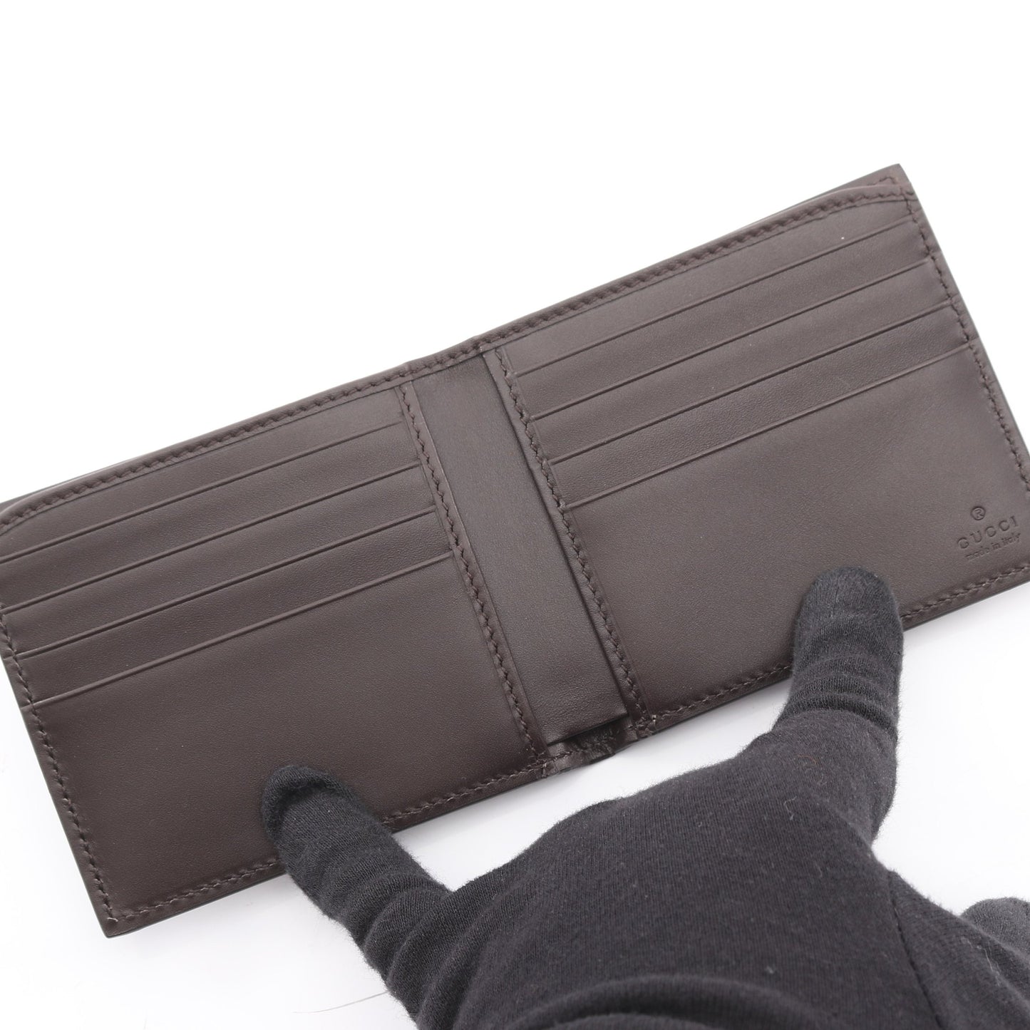 グッチシマ 札入れ レザー ダークブラウン グッチ 財布・小物 GUCCI