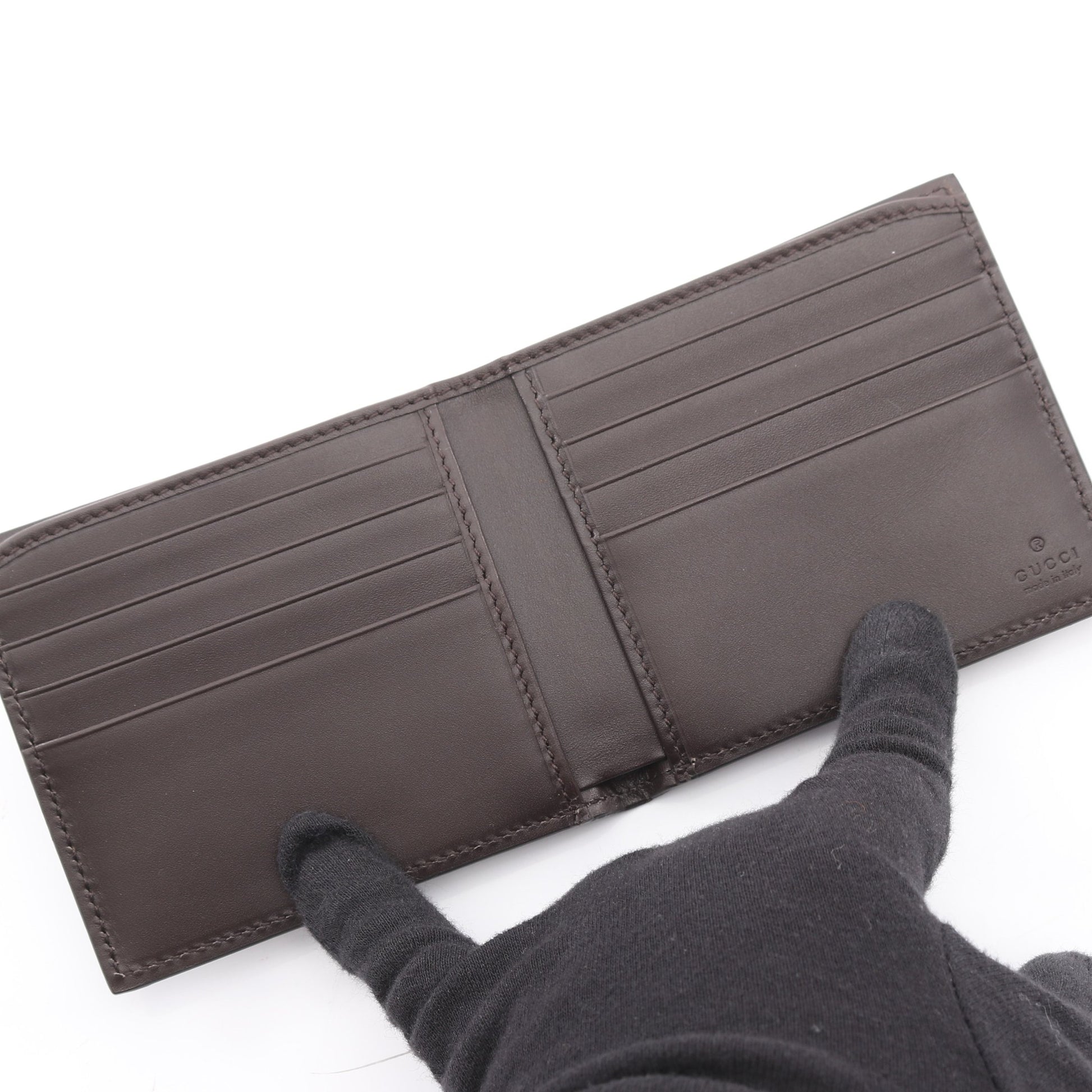グッチシマ 札入れ レザー ダークブラウン グッチ 財布・小物 GUCCI