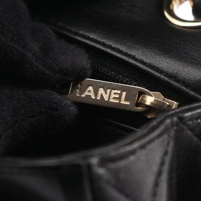 マトラッセ アイコン Wチェーンショルダーバッグ ラムスキン ブラック ゴールド金具 シャネル バッグ CHANEL