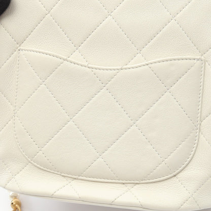 マトラッセ フェイクパール ショルダーバッグ ショルダーバッグ レザー ホワイト ゴールド金具 シャネル バッグ CHANEL