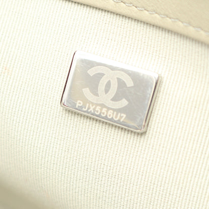 ボーイシャネル シェブロン Vステッチ チェーンショルダーバッグ ラムスキン ベージュ シルバー金具 シャネル バッグ CHANEL