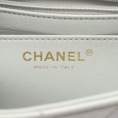 マトラッセ チェーンショルダーバッグ レザー ライトグレー ゴールド金具 シャネル バッグ CHANEL