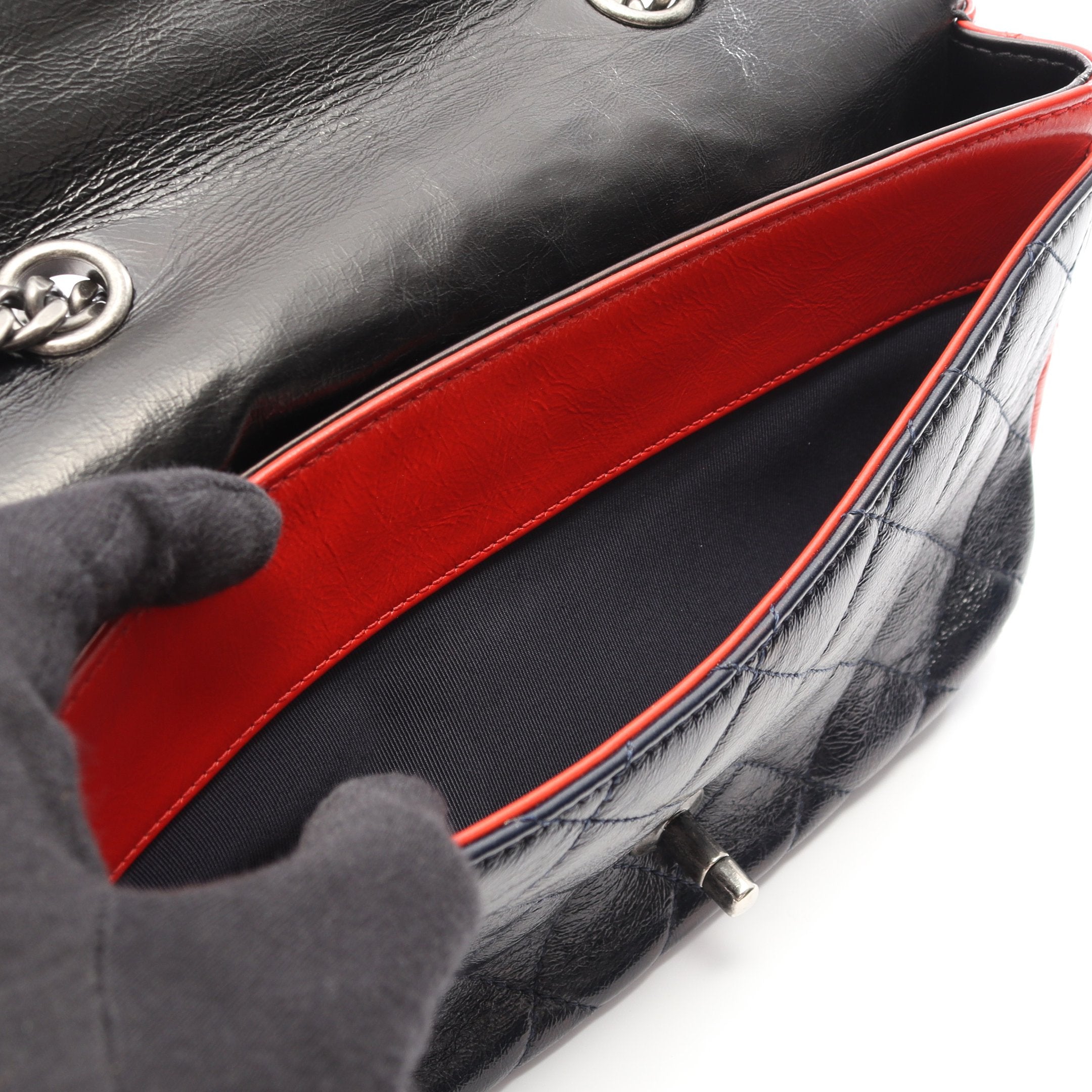 CHANEL シャネル ショルダーバッグ マトラッセ トリコロール マトラッセ トリコロール チェーンショルダーバッグ レザー ブラック