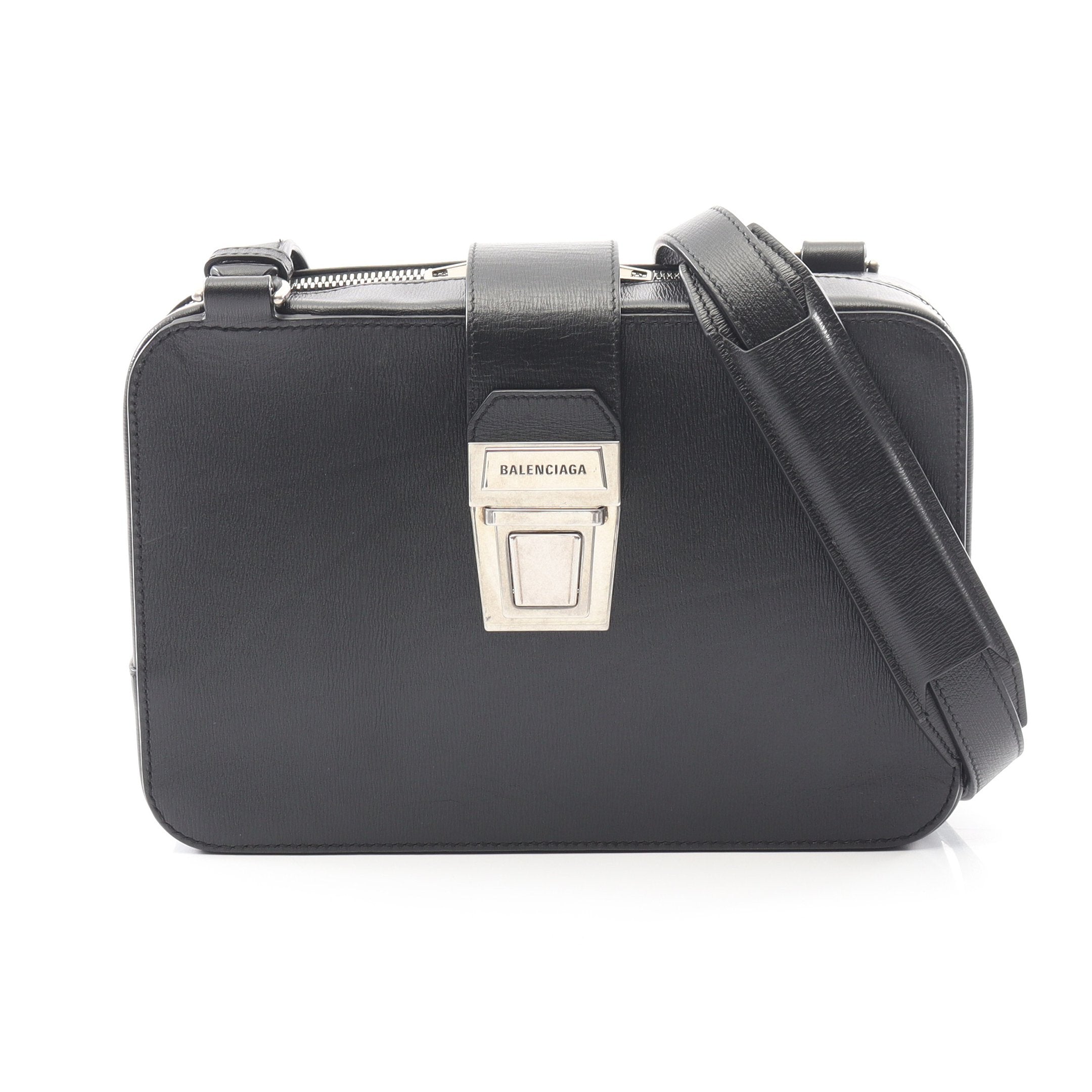 BALENCIAGA ブラックレザーショルダーバッグ バレンシアガ BALENCIAGA