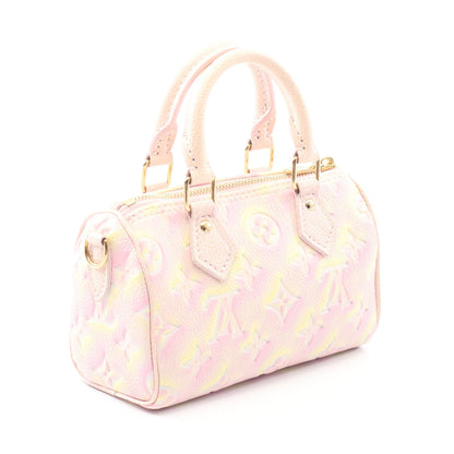 ナノ スピーディ サマースターダスト モノグラムアンプラント ハンドバッグ レザー ピンク ライトイエロー 2WAY ルイヴィトン バッグ LOUIS VUITTON