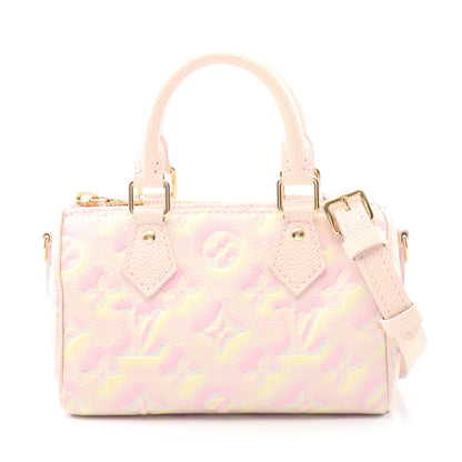 ナノ スピーディ サマースターダスト モノグラムアンプラント ハンドバッグ レザー ピンク ライトイエロー 2WAY ルイヴィトン バッグ LOUIS VUITTON