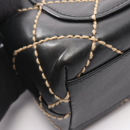 ワイルドステッチ トップハンドル ハンドバッグ レザー ブラック ゴールド金具 シャネル バッグ CHANEL