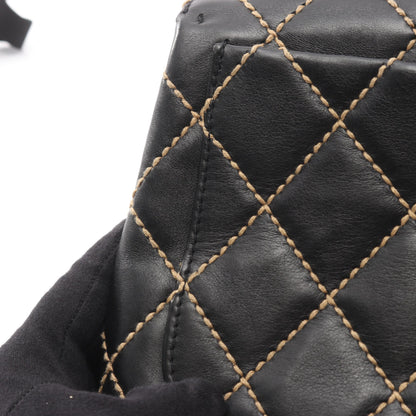 ワイルドステッチ トップハンドル ハンドバッグ レザー ブラック ゴールド金具 シャネル バッグ CHANEL